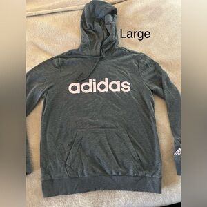 Adidas Women's Gray Hoodie with White Logo
